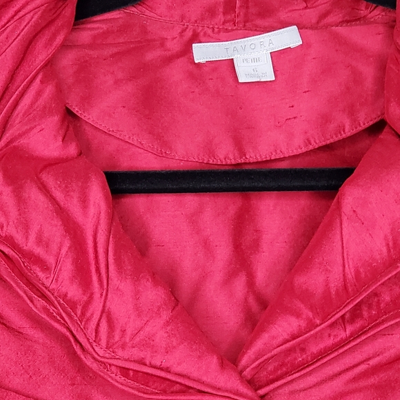Tavora Petite Size 6 Red Silk Blazer - Picture 3 of 3